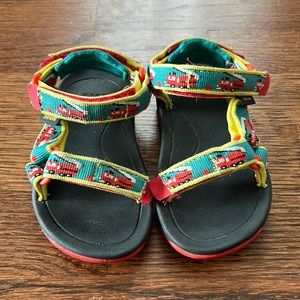 Teva Fire Truck sandals Toddler size 6.